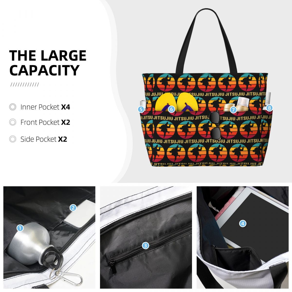Tas Tote Pantai Desain Matahar - Yoga Fitness Jiu Jitsu ulasan dan harga