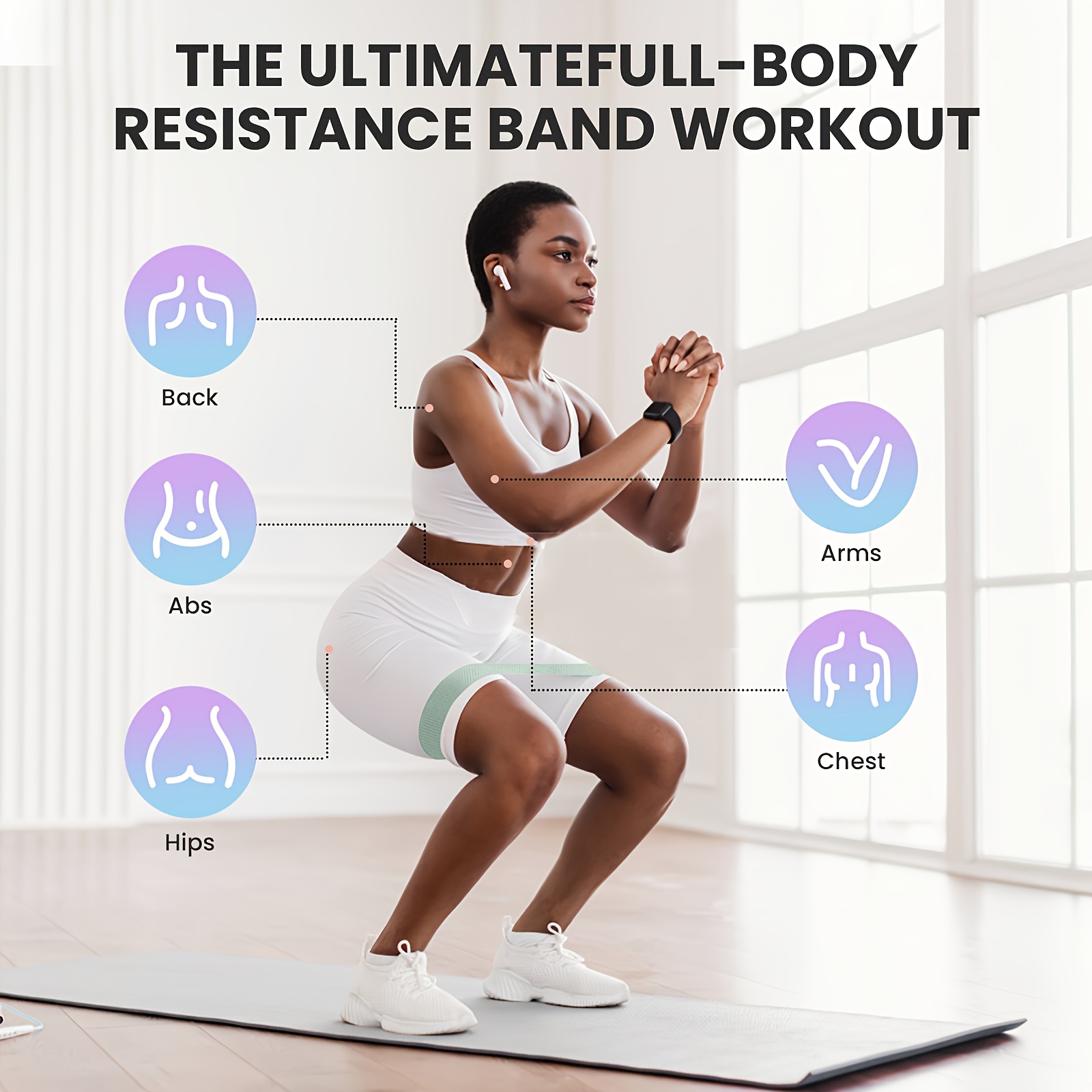 1 Buah/4 Buah Gelang Resistens - Yoga Fitness Studio ulasan dan harga