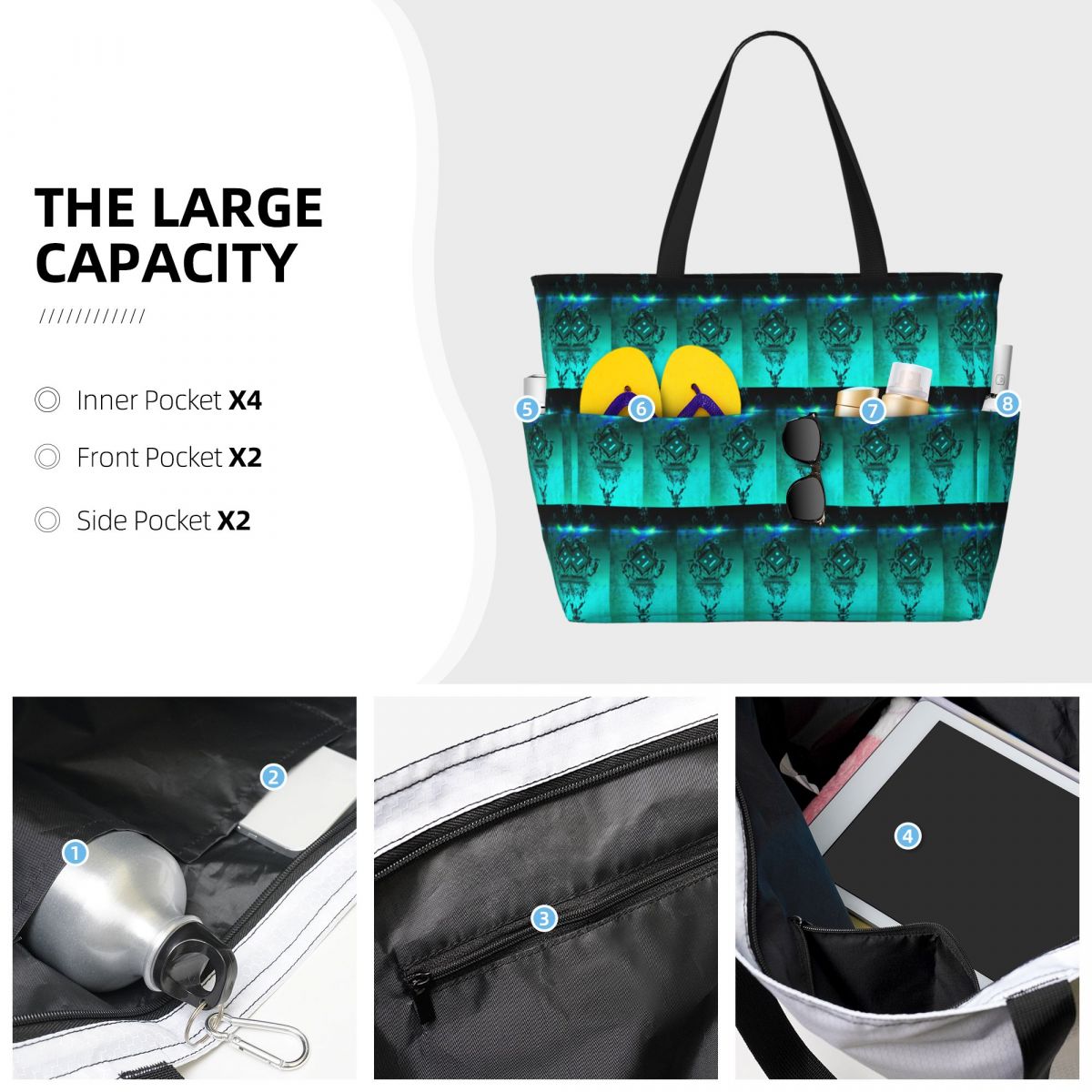 Tas Tote Pantai Geometry Dash  - Yoga Fitness Video ulasan dan harga