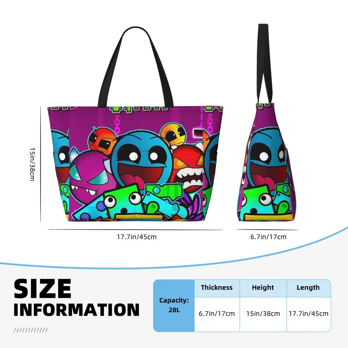 Tas Tote Pantai Geometry Dash  - Yoga Fitness Video ulasan dan harga