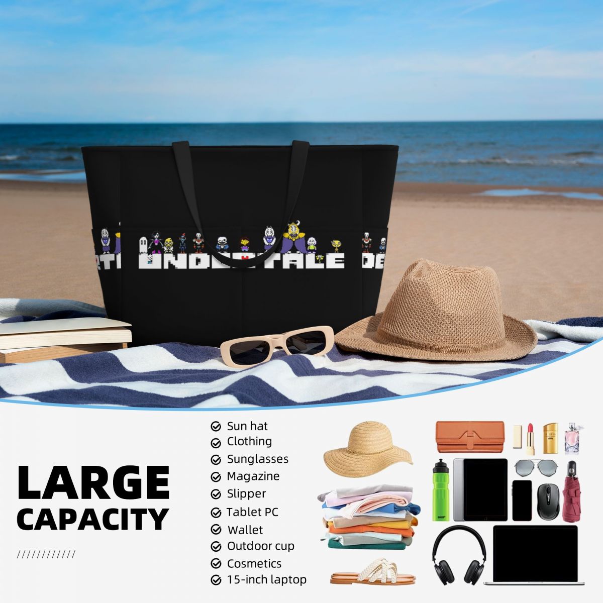 Tas Tote Pantai Teman Monster  - Yoga Fitness Video ulasan dan harga