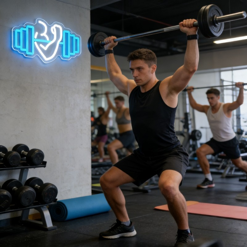 Lampu LED Neon Sign Bicep Dumb - Yoga Fitness Studio ulasan dan harga