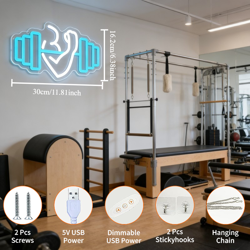 Lampu LED Neon Sign Bicep Dumb - Yoga Fitness Studio ulasan dan harga
