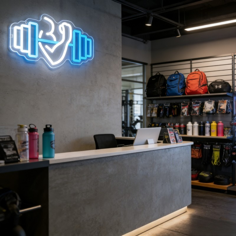 Lampu LED Neon Sign Bicep Dumb - Yoga Fitness Studio ulasan dan harga